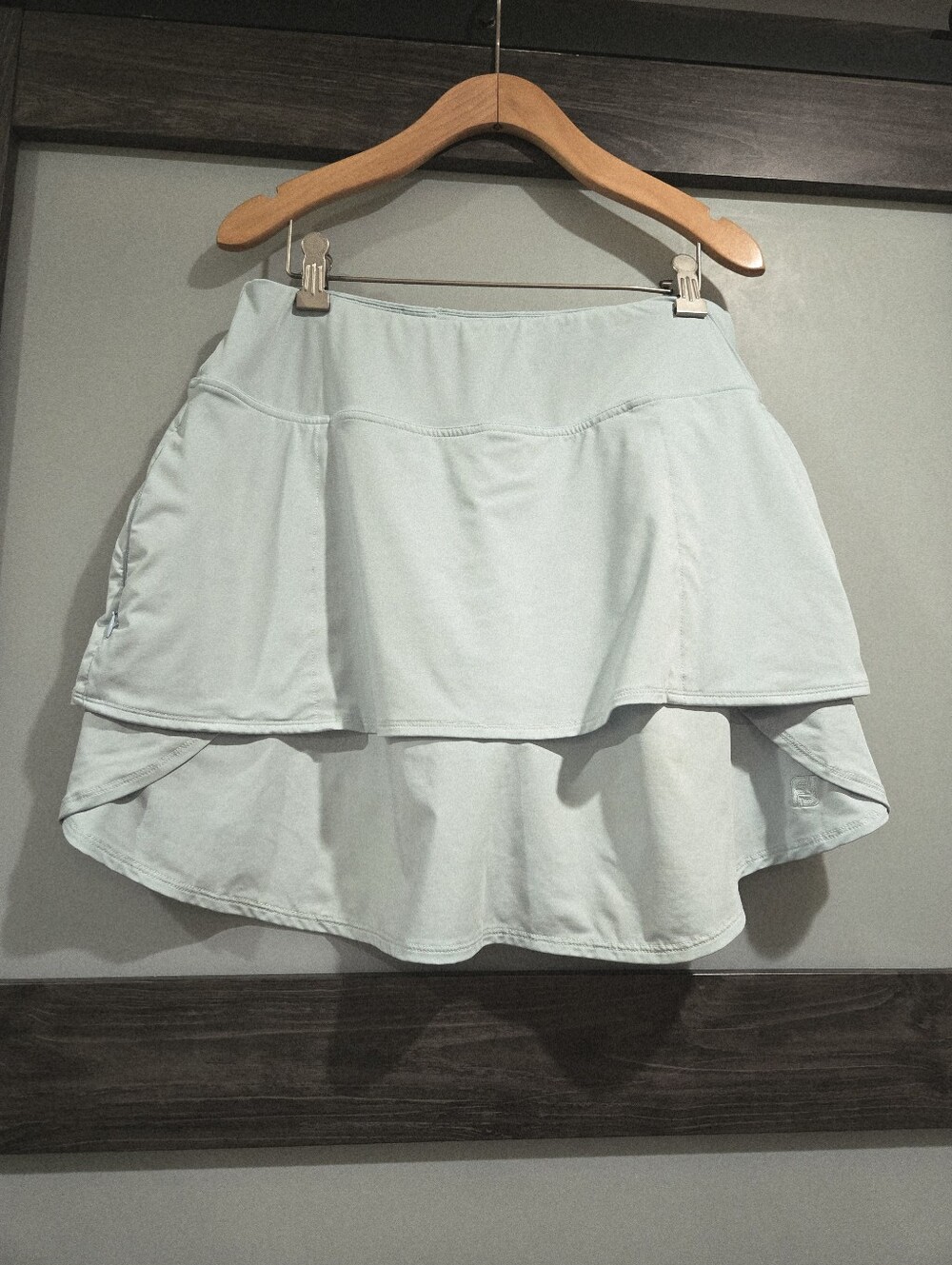 FootJoy Layered Light Blue Green Women's Performance Athletic Golf Skort Medium